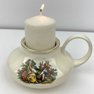 Harker Pottery  22K Gold Trim Candle Holder